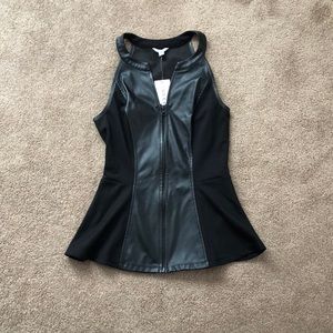 NWT Guess Leather Peplum Top